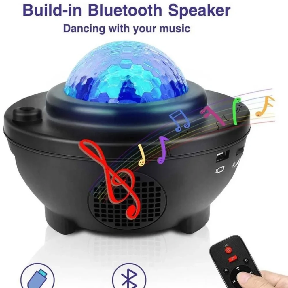 Projector Galaxy Starry Sky Night Light Ocean Star Party Speaker LED Lamp Remote